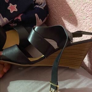 Black Wedge Sandals